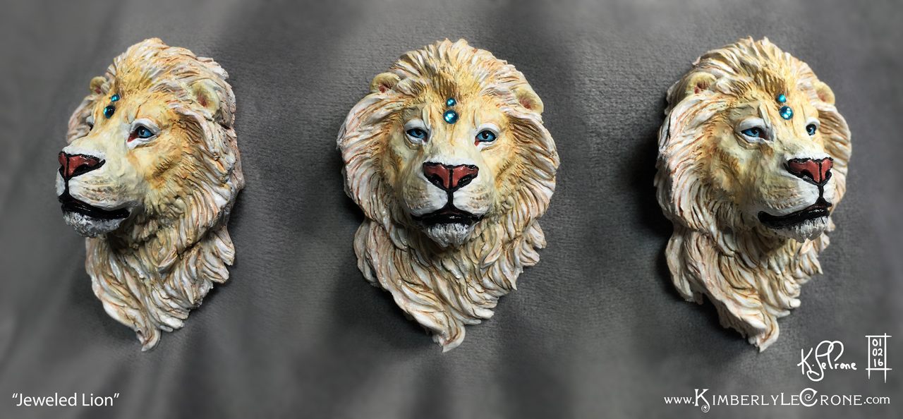 Jeweled Lion Sculpture by Dreamspirit