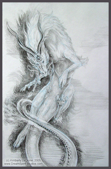 Oriental Kudu Dragon Sketch by Dreamspirit