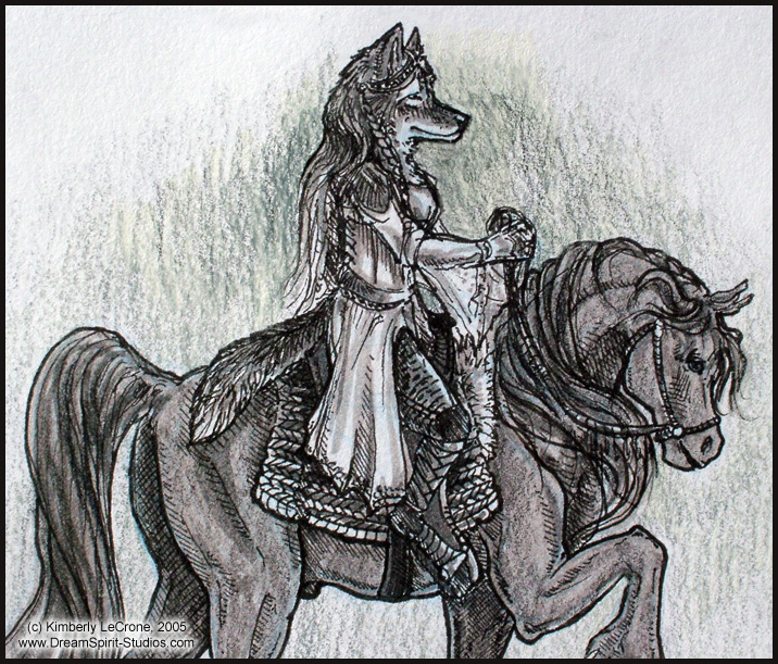 Sketch: Sashah on her Mount CU