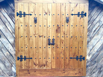 Wooden castle door