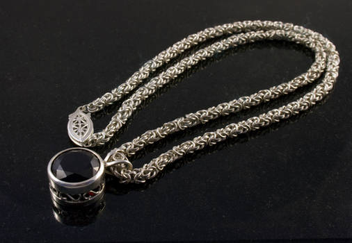 Byzantine Chainmail and Garnet Necklace