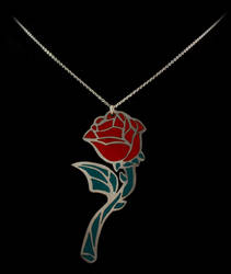 Red Rose Pendant by obsidiandevil