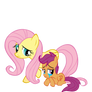 Fluttershy Stands By Scootaloo