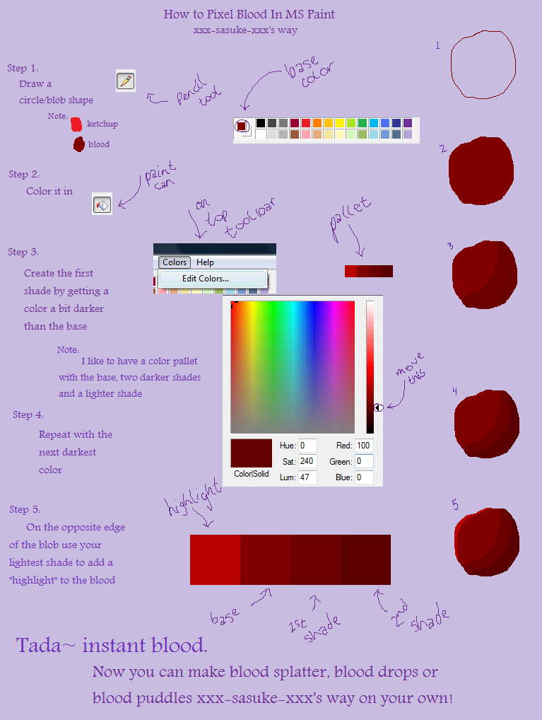 How To Pixel Blood on MS Paint