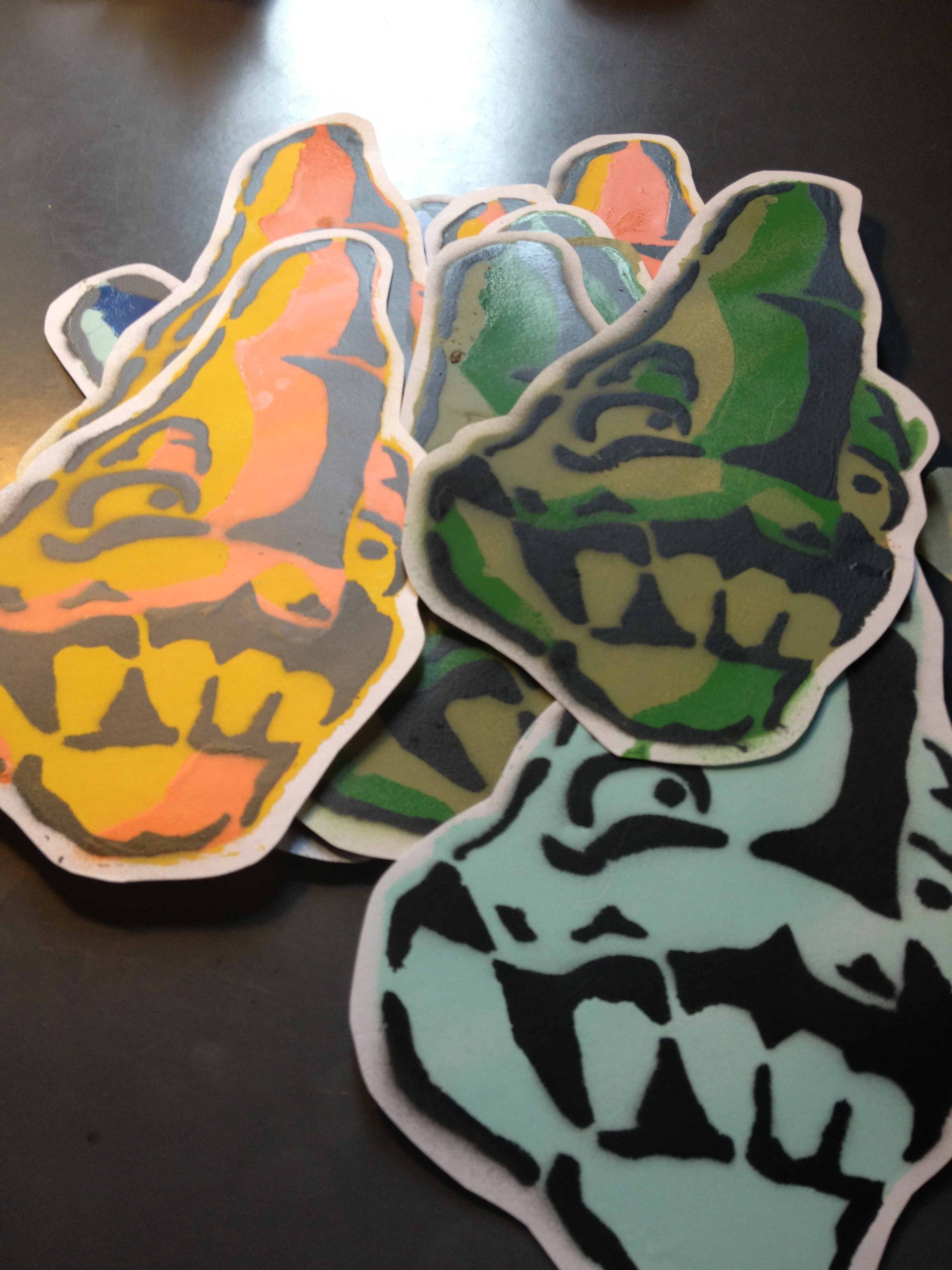 Stenciled stickers