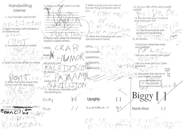 Written Script Meme handwriting meme-completed by anh1l1at1on on DeviantArt
