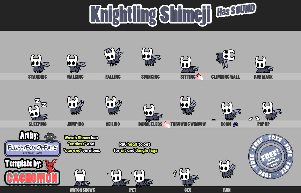Shimeji Rjevil Knightling Shimeji Download by FluffyFoxOfFate on DeviantArt