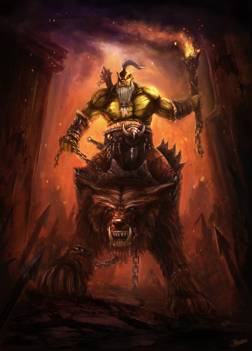 Orcs Riding Orc riding a big ass wolf by undercoreart on DeviantArt