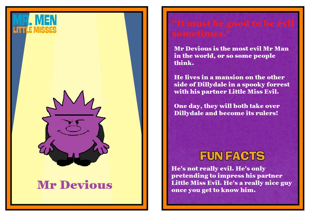 Mr Devious Bio Card by MrMenRaymanFan2001 on DeviantArt