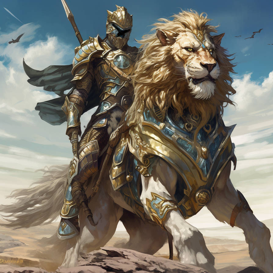 Sydrous Knight Riding an Armored Lion by Scarday on DeviantArt
