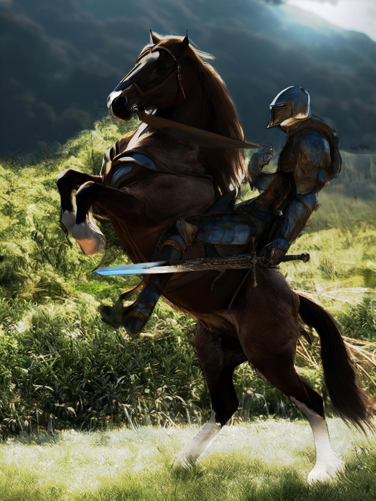 Knight Riding Two Horses Knight with Horse by Scarday on DeviantArt