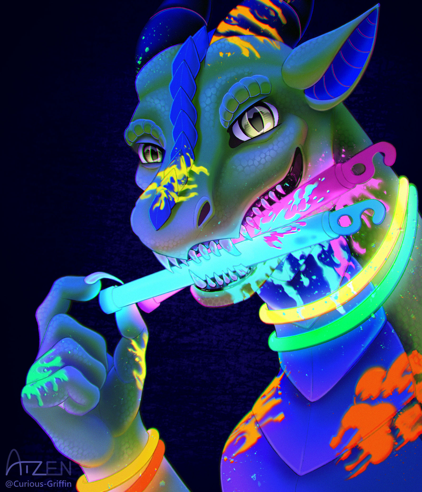 Party Ych Neon party | Finished YCH by Curious-Griffin on DeviantArt