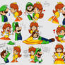 Luigi and Daisy doodles