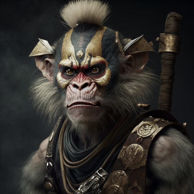 Warrior Monkey With Human Face, AI Art by bwtdozer on DeviantArt