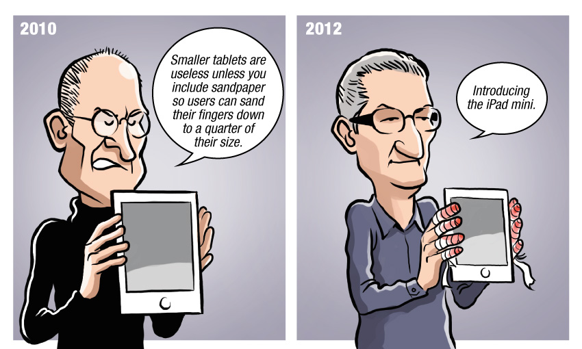 steve jobs tim cook ipad mini sandpaper