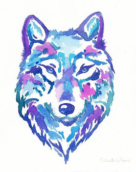 Wolf Watercolor Painting