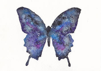 Galaxy Watercolor Butterfly