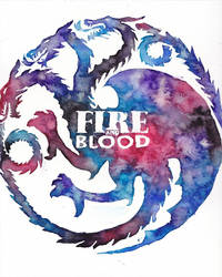 Fire and Blood Game of Thrones Watercolor