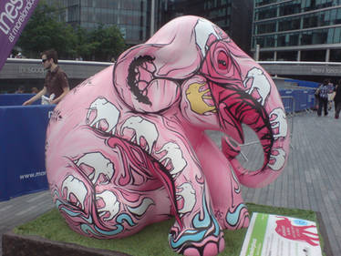 Pink Elephant Statue