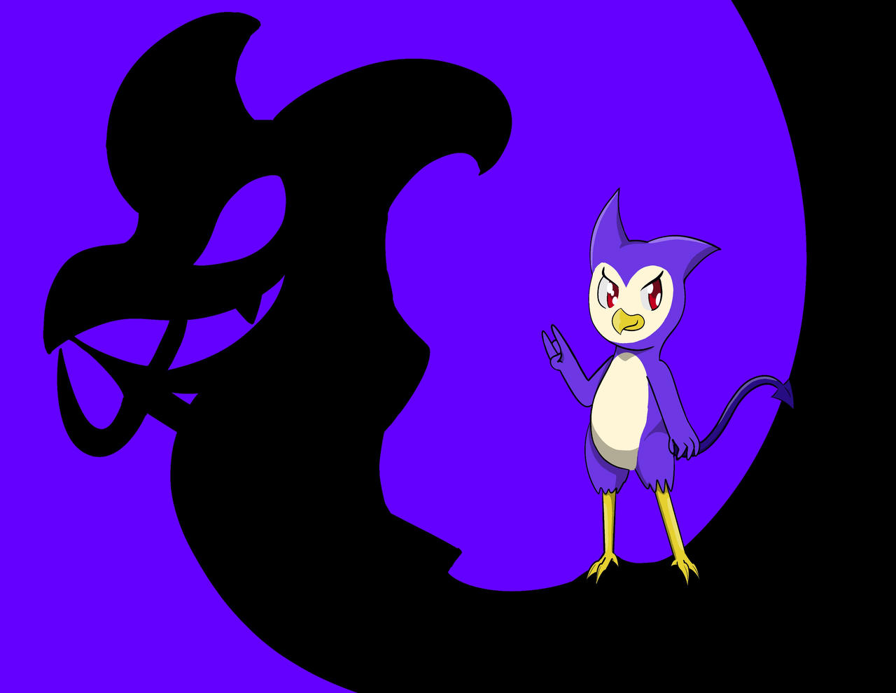 The owl behind the shadow