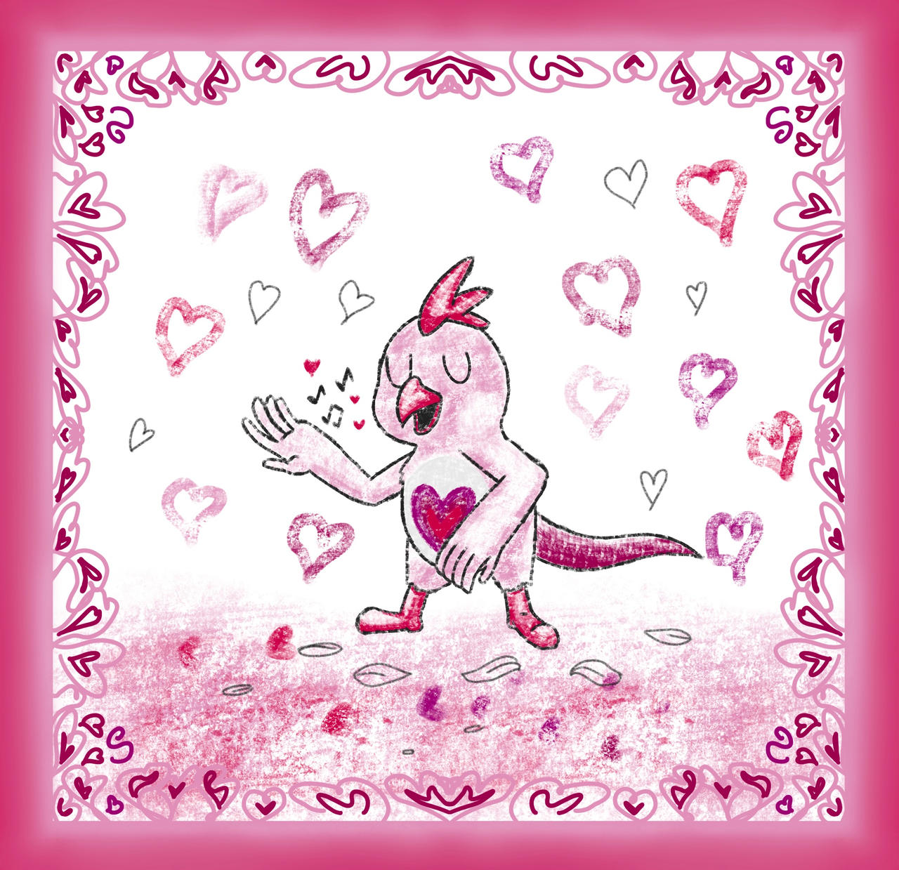 Heart feathers