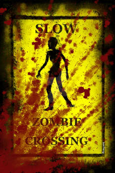 Bloody zombie sign
