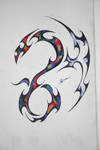 Colored dragon tattoo design