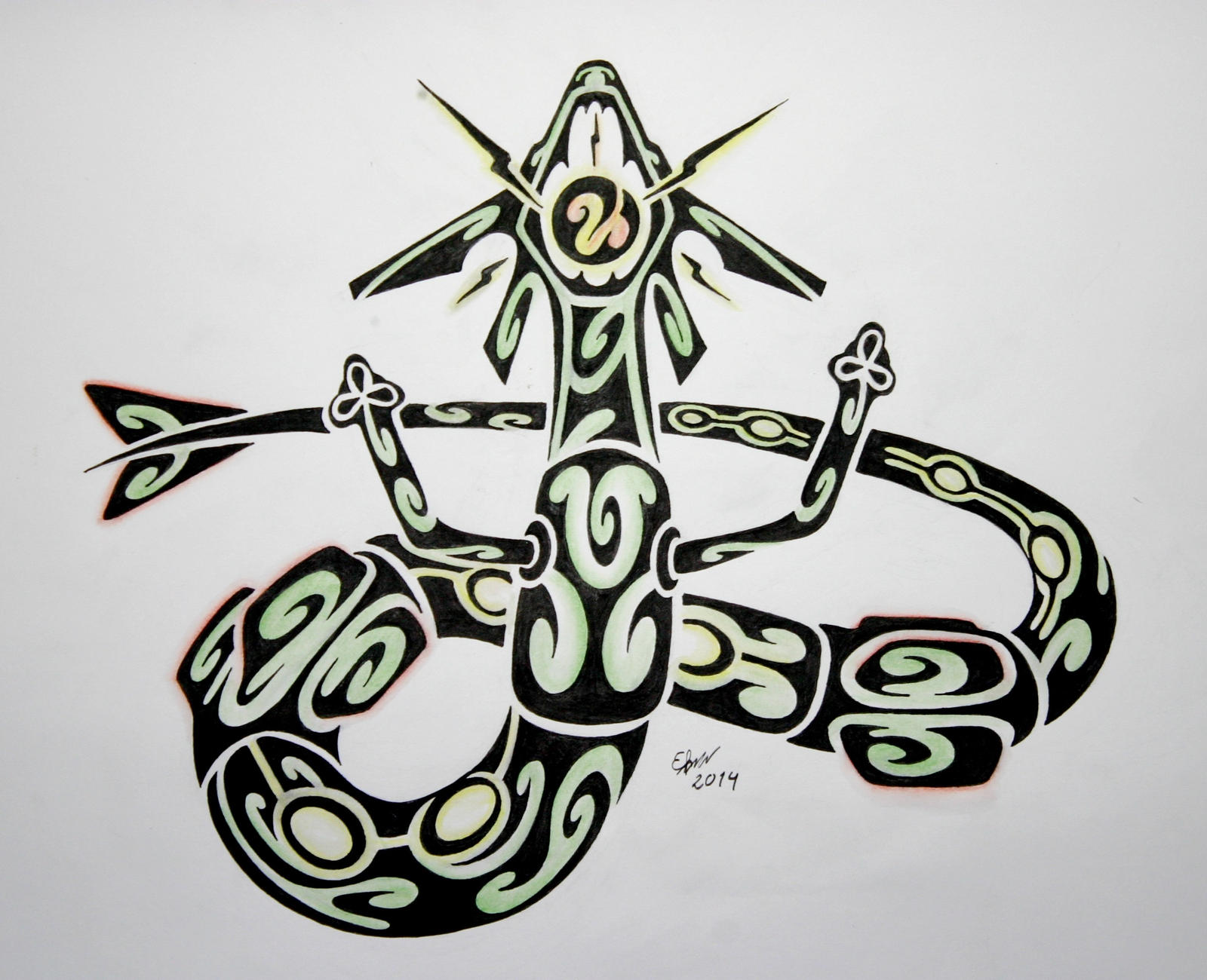 Tribal rayquaza by Esmeekramer on DeviantArt