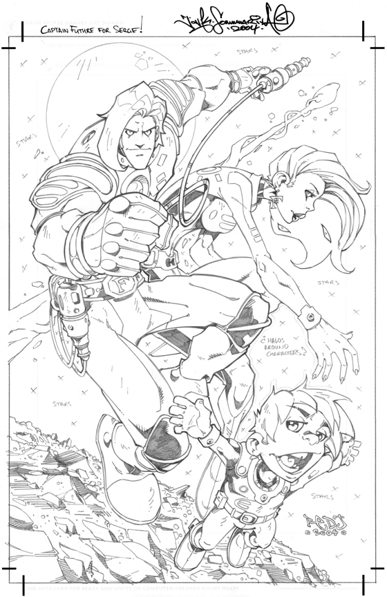 Captain Future Comish pencils