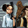 Han, Chewie and Leia in full colour!