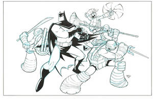 Batman TMNT promo piece inks