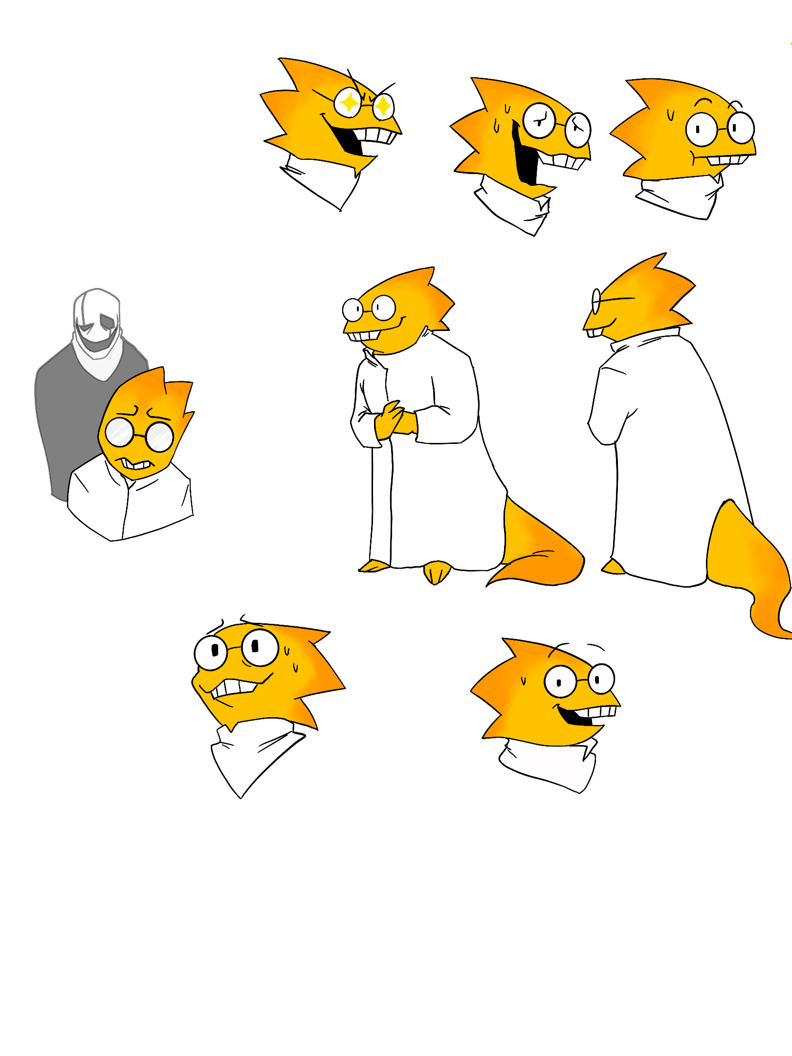 Dr. Alphys model sheet by SkeleArtStudios on DeviantArt