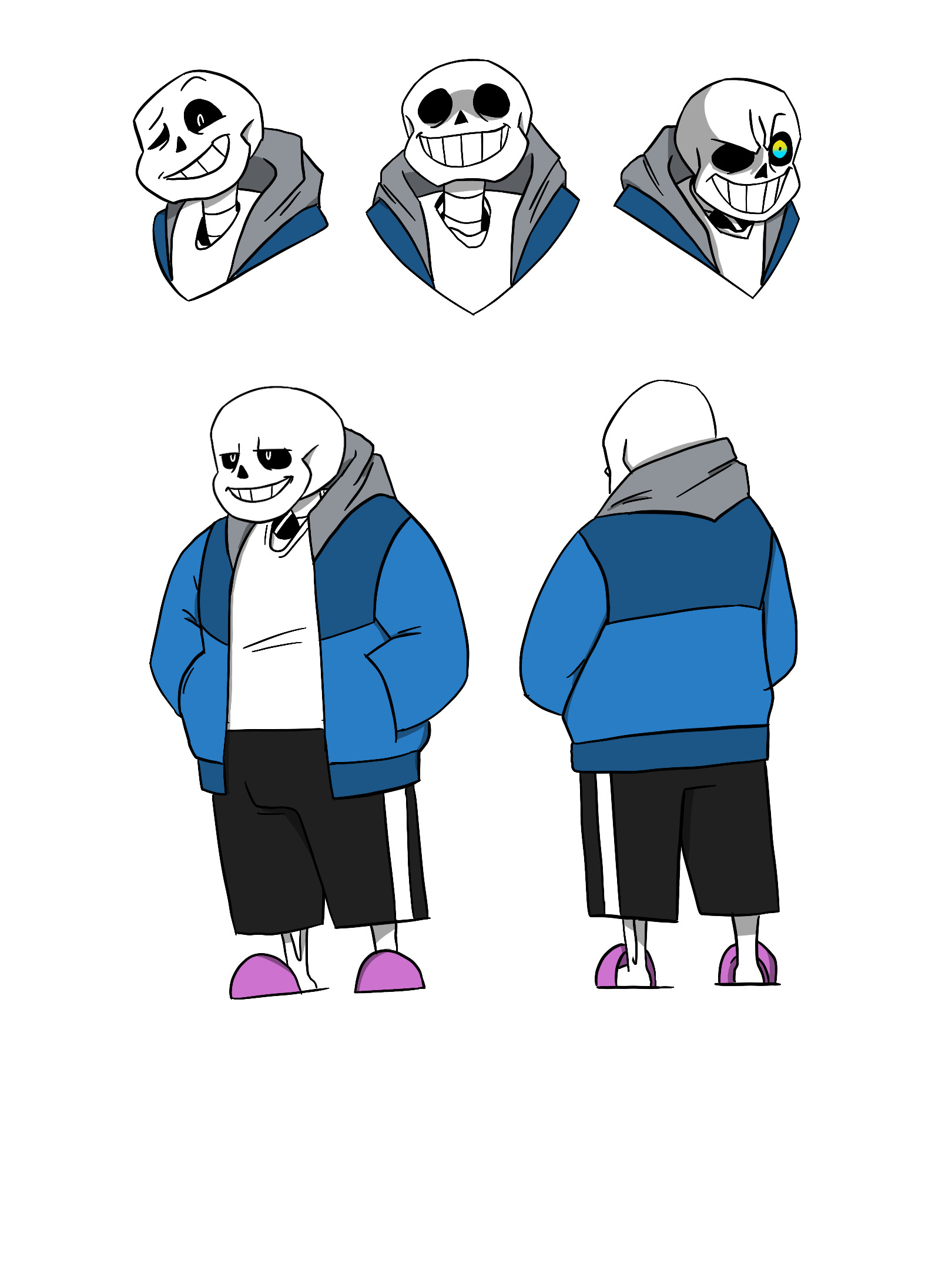 Reworked sans Model Sheet by SkeleArtStudios on DeviantArt