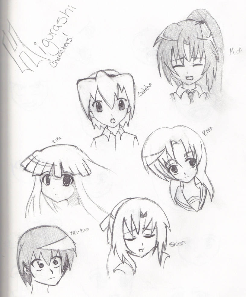 Higurashi characters by teh-powerness on DeviantArt