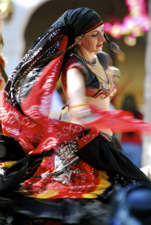 Swirls of red and black