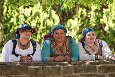 Ladies at the garden wall