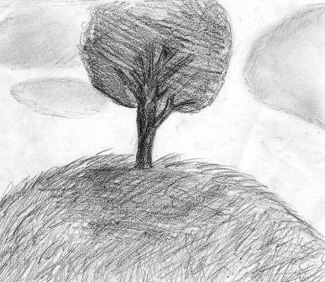 Tree on the windy hill