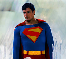 Christopher Reeve With Kingdom Come Logo