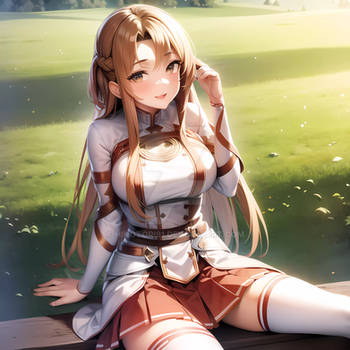 Asuna Sitting on bench