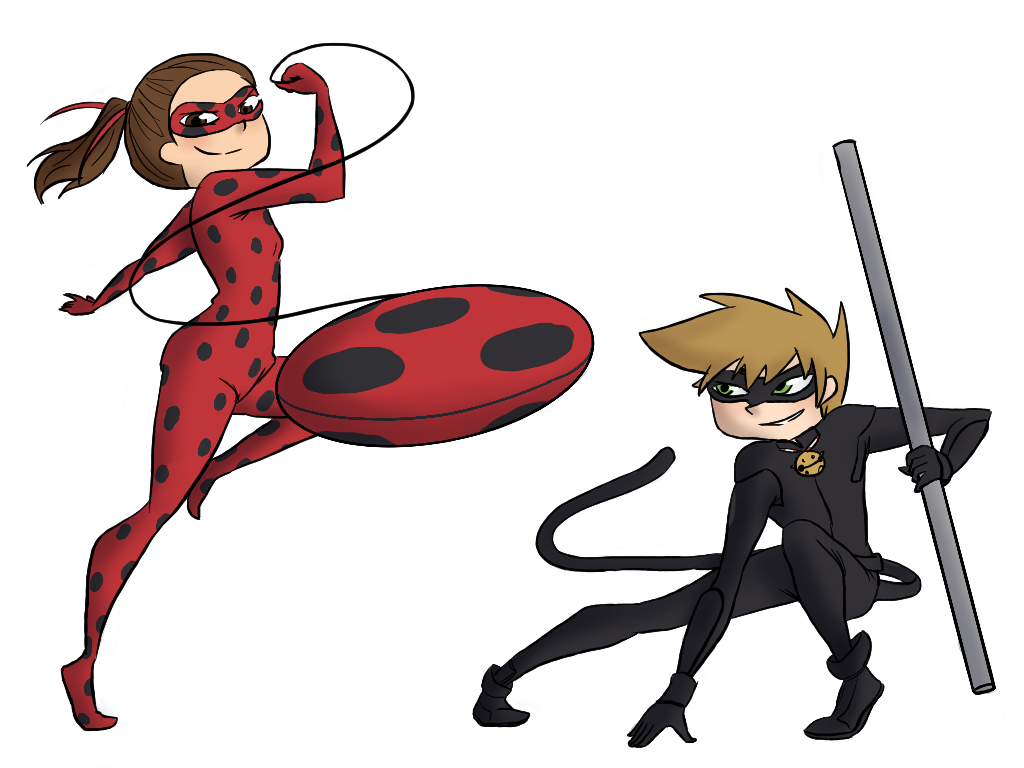 Isabel and Green as Ladybug and Chat Noir