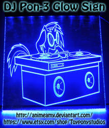 DJ Pon-3 Glow Sign