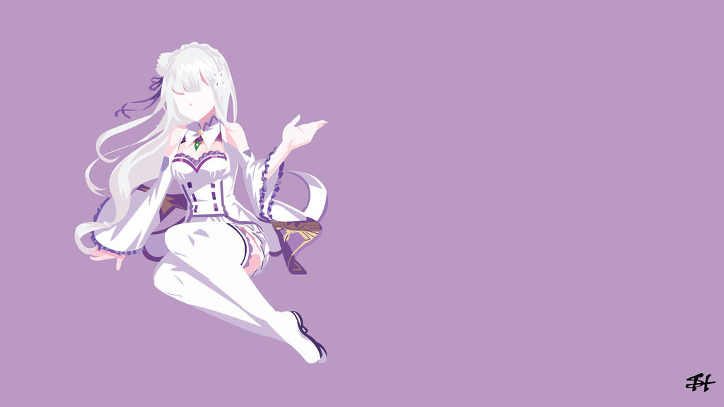 Emilia (Re Zero) Minimalist Wallpaper by slezzy7 on DeviantArt