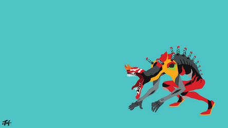 Eva-2 Beast Mode (Evangelion) Minimalist Wallpaper