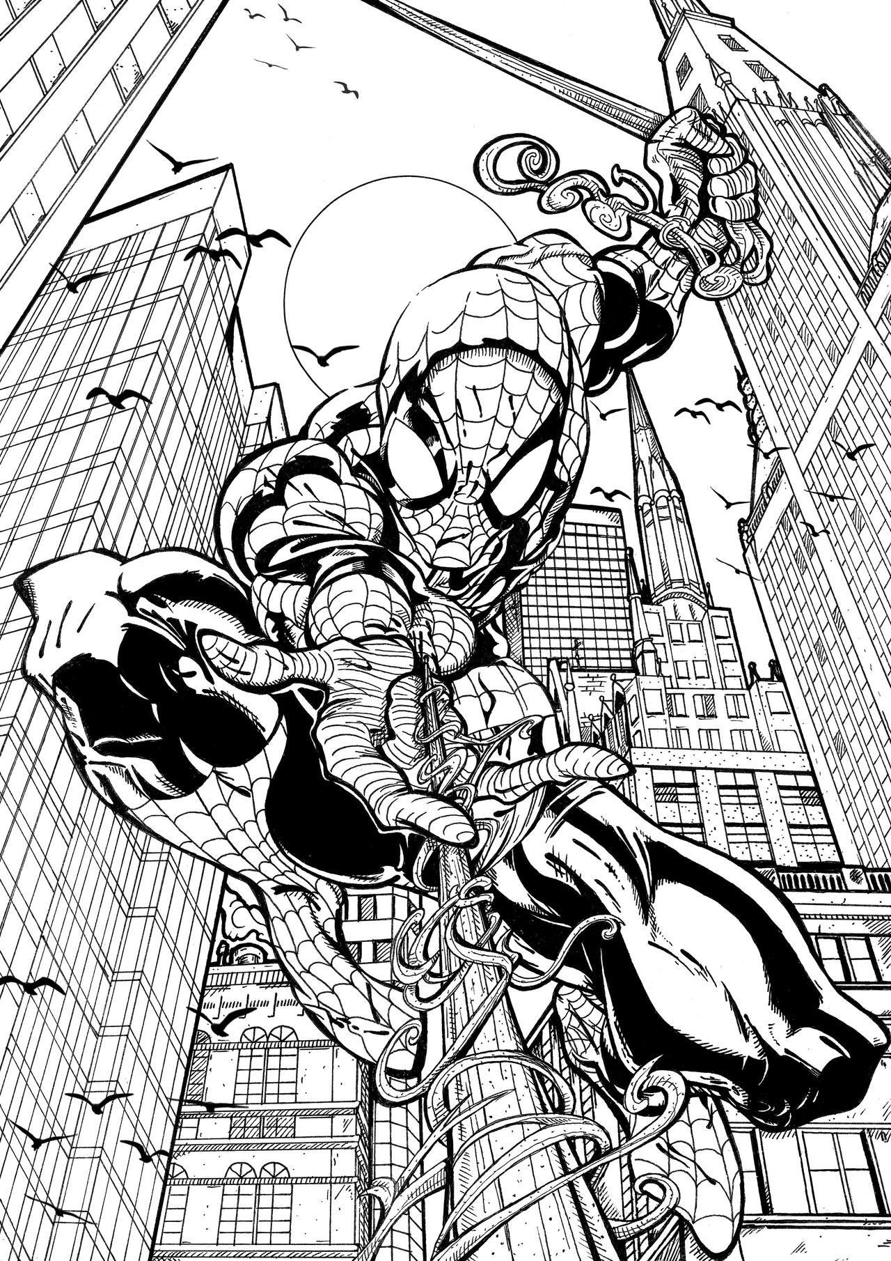 Spiderman black and white by roberttaller on DeviantArt