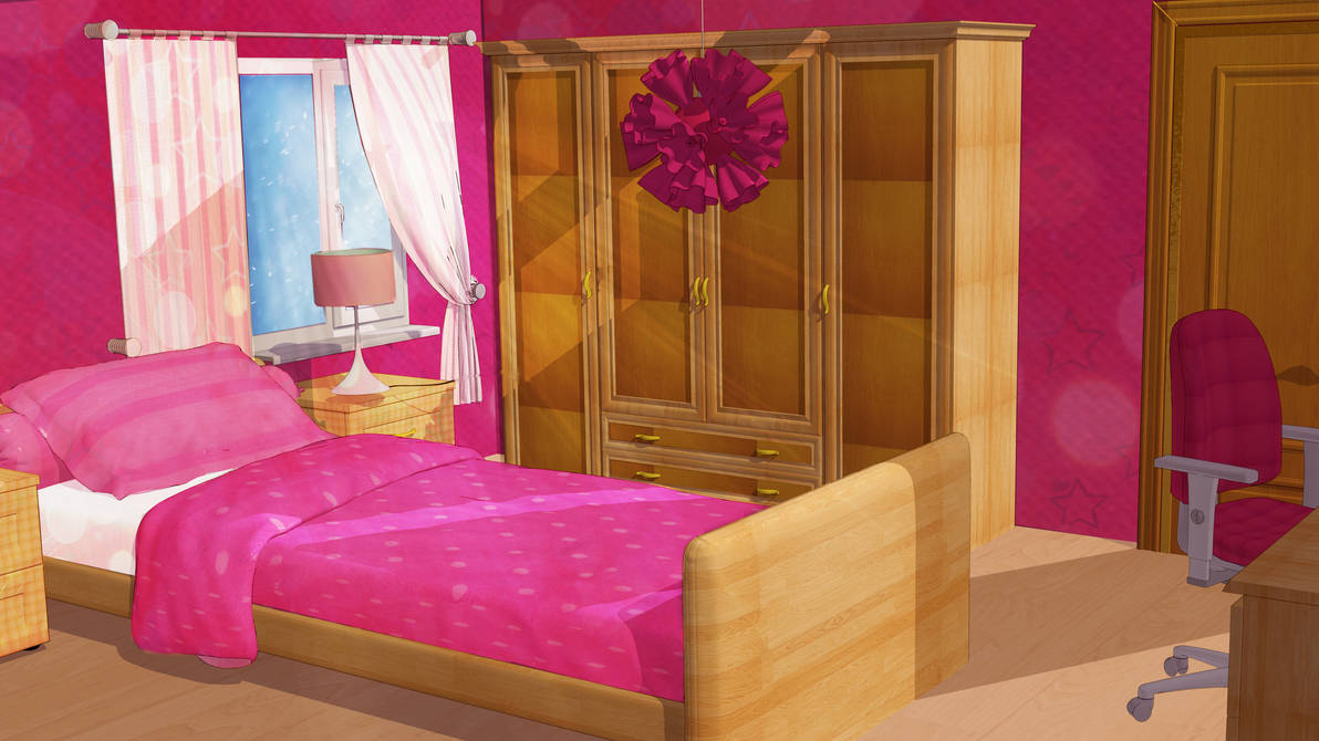 Anime Style Background - Girl Bedroom by FireSnake666 on DeviantArt