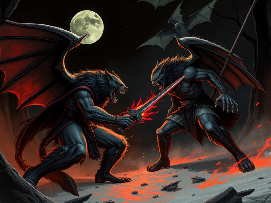 Werewolf Battle Vampire and werewolf battle by Liearo on DeviantArt
