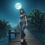 Blue moon in the bayou