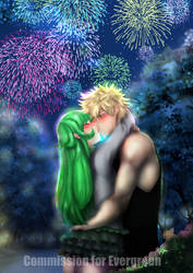 kiss under the firework