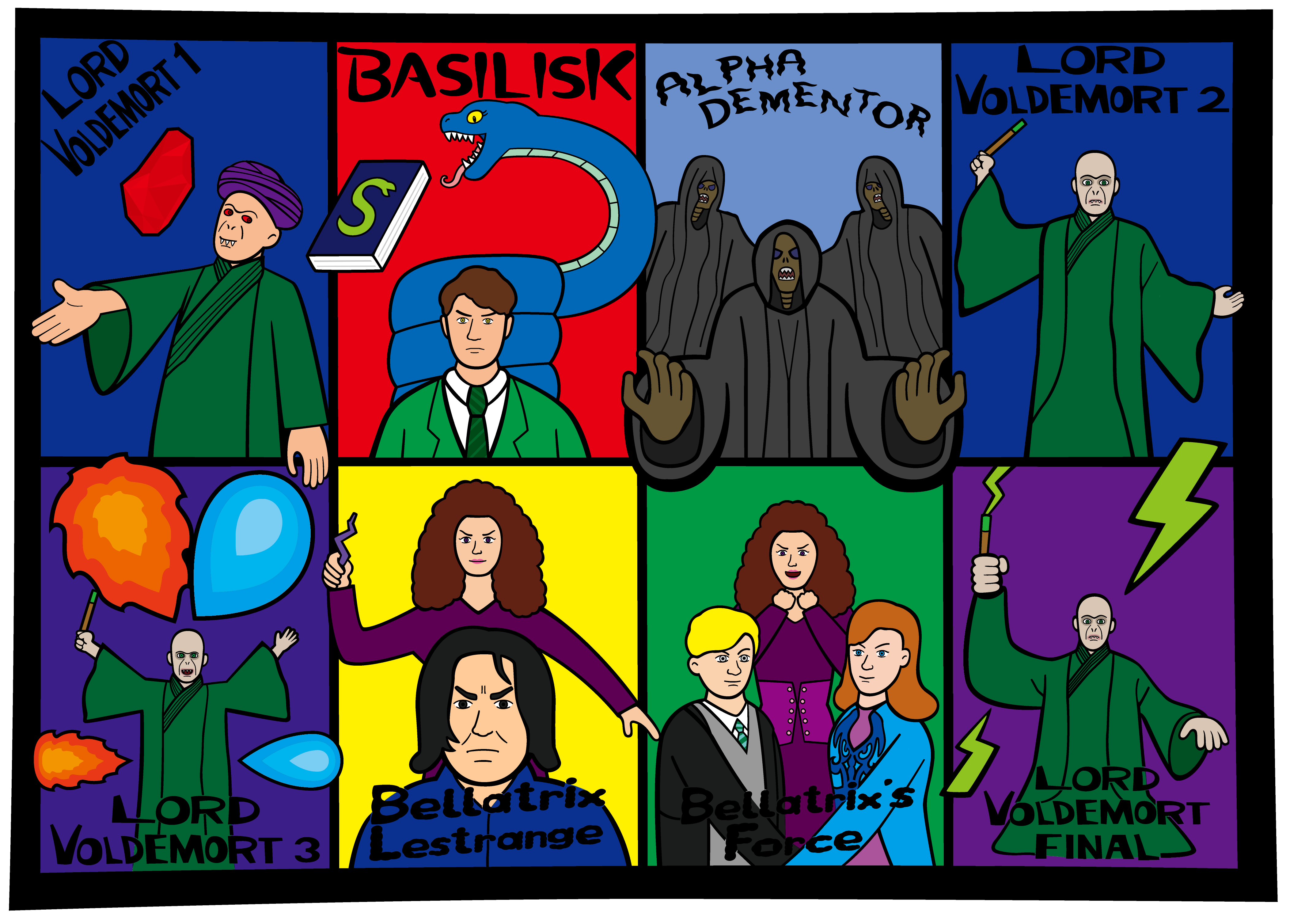 Papercutting-Harry Potter Villains Colored