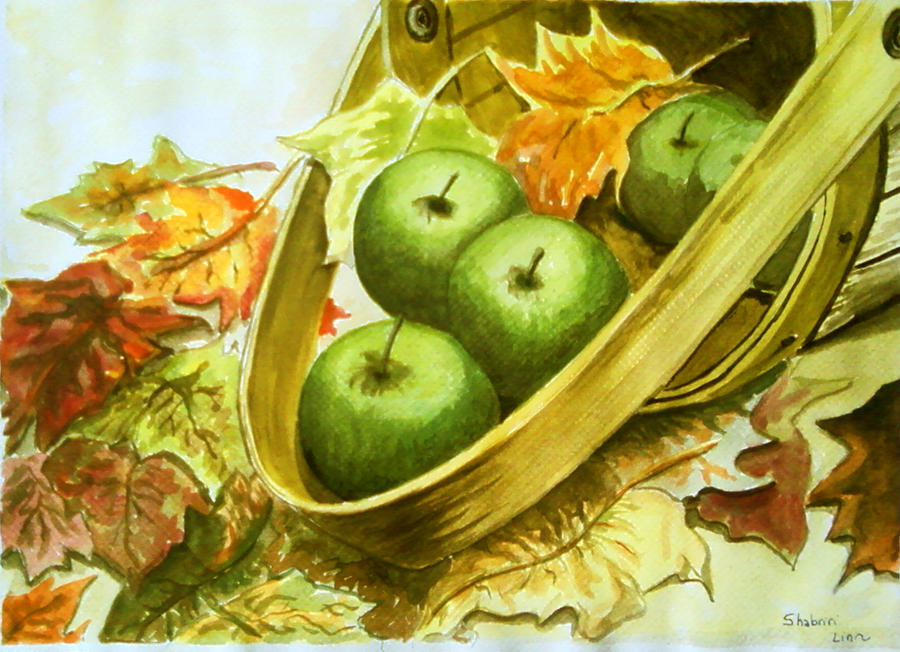 Fall Leaves and Apples Basket